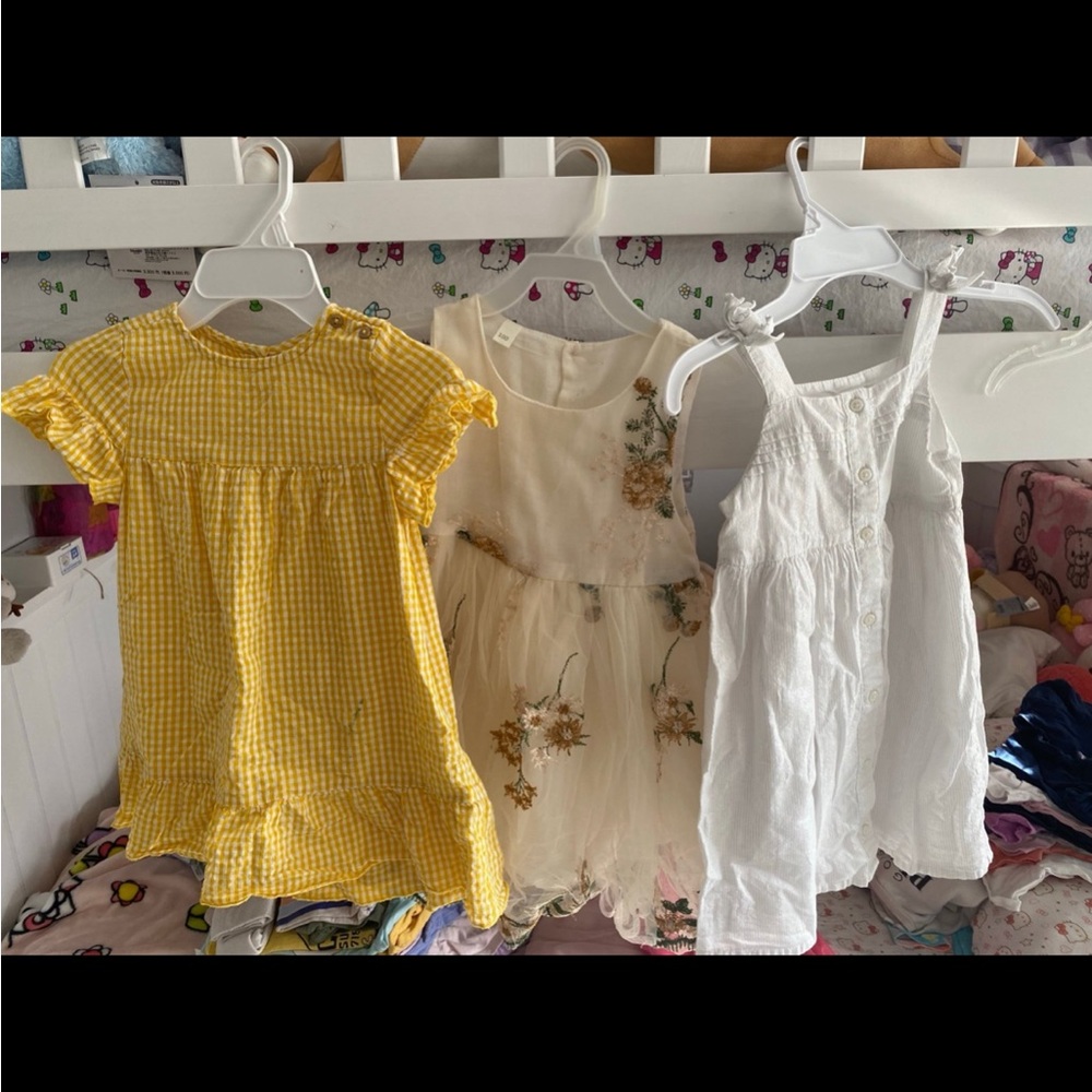 Toddler Girl Dresses - Yellow, Cream, and White